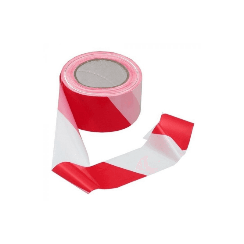 Ruban de signalisation rouge/blanc 50m